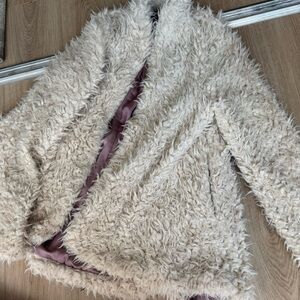 Free People Cream Teddy Jacket